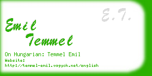 emil temmel business card